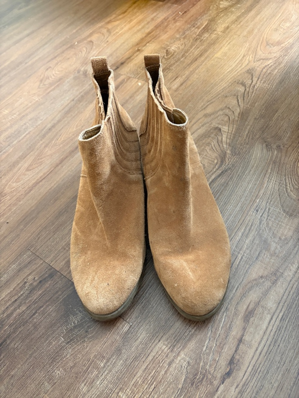 Tan Suede Chelsea Ankle Boots